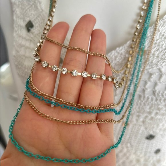 Mixed chain layered necklace - Picture 2 of 2